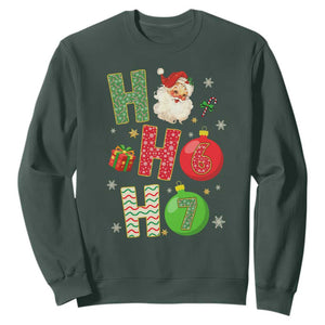 Funny Christmas Santa Ho Ho Ho 67 Sweatshirt Six Seven Meme 6 7 Xmas Bauble TS11 Dark Forest Green Print Your Wear