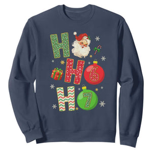 Funny Christmas Santa Ho Ho Ho 67 Sweatshirt Six Seven Meme 6 7 Xmas Bauble TS11 Navy Print Your Wear