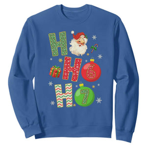 Funny Christmas Santa Ho Ho Ho 67 Sweatshirt Six Seven Meme 6 7 Xmas Bauble TS11 Royal Blue Print Your Wear