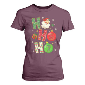 Funny Christmas Santa Ho Ho Ho 67 T Shirt For Women Six Seven Meme 6 7 Xmas Bauble TS11 Maroon Print Your Wear