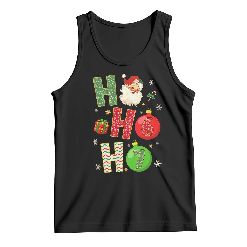 Funny Christmas Santa Ho Ho Ho 67 Tank Top Six Seven Meme 6 7 Xmas Bauble TS11 Black Print Your Wear