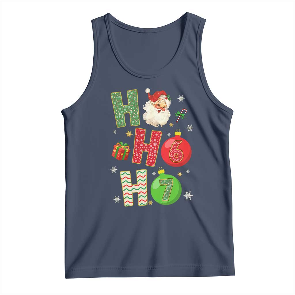 Funny Christmas Santa Ho Ho Ho 67 Tank Top Six Seven Meme 6 7 Xmas Bauble TS11 Navy Print Your Wear