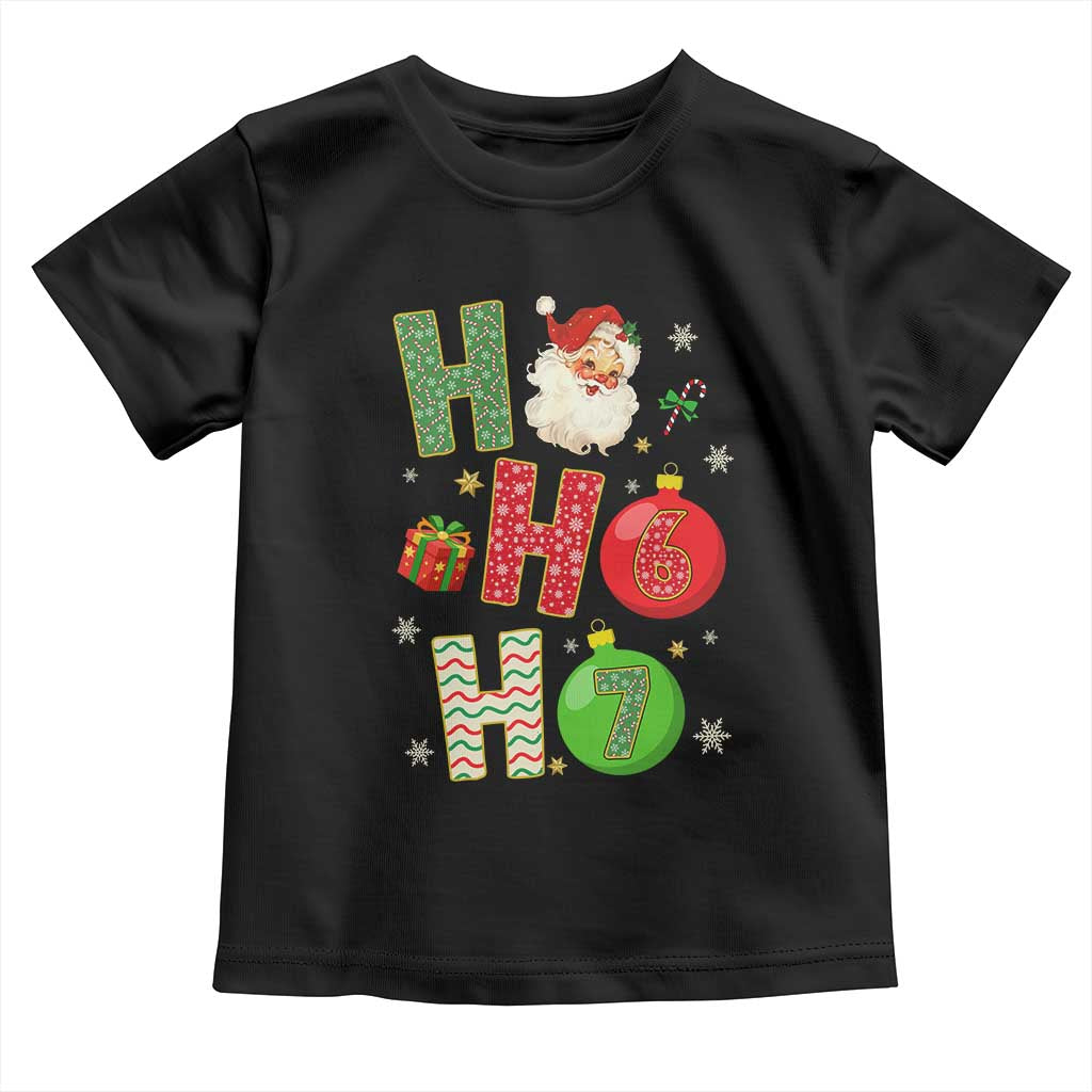 Funny Christmas Santa Ho Ho Ho 67 Toddler T Shirt Six Seven Meme 6 7 Xmas Bauble TS11 Black Print Your Wear