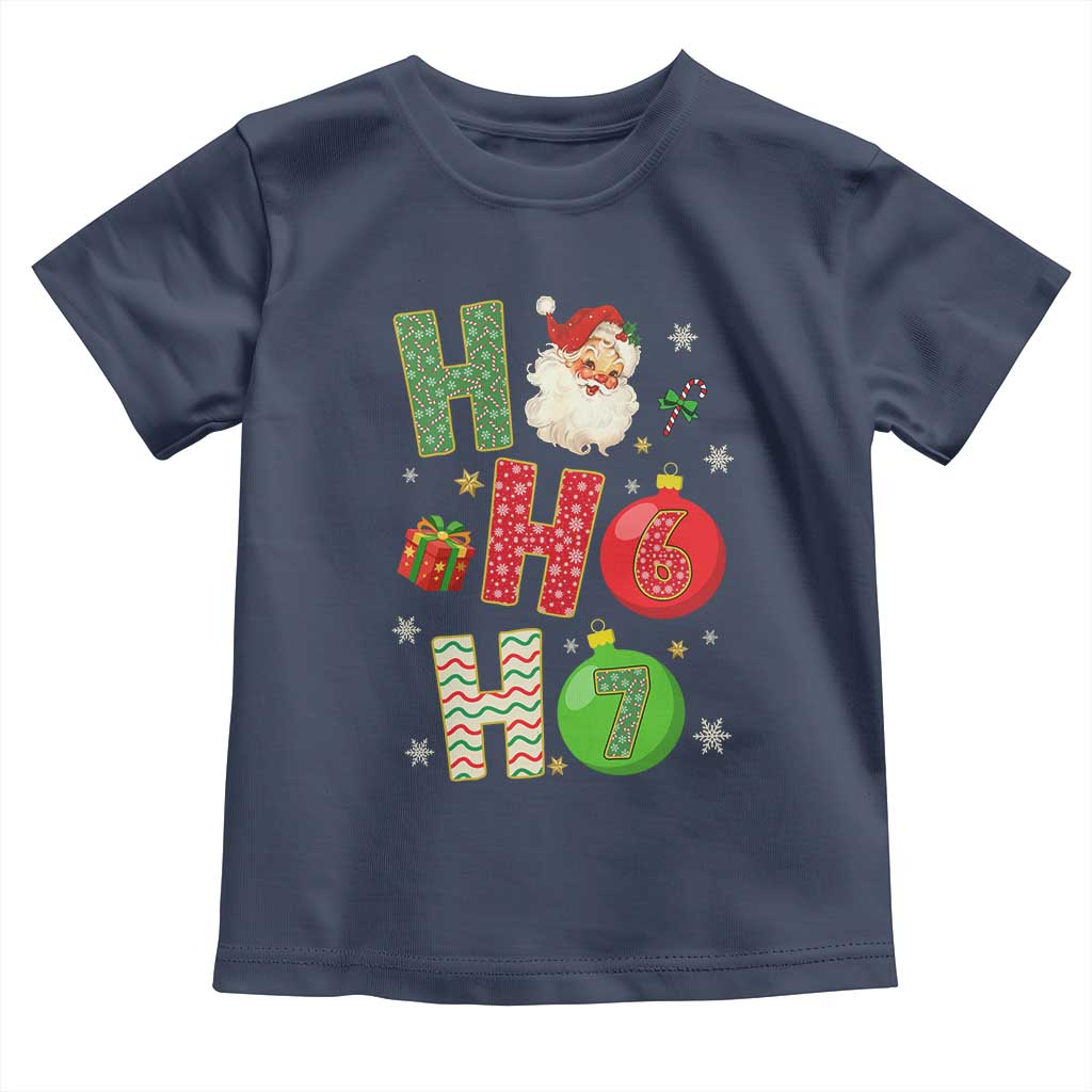 Funny Christmas Santa Ho Ho Ho 67 Toddler T Shirt Six Seven Meme 6 7 Xmas Bauble TS11 Navy Print Your Wear