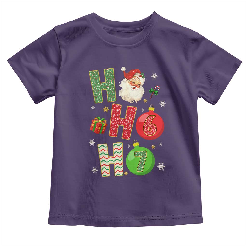 Funny Christmas Santa Ho Ho Ho 67 Toddler T Shirt Six Seven Meme 6 7 Xmas Bauble TS11 Purple Print Your Wear