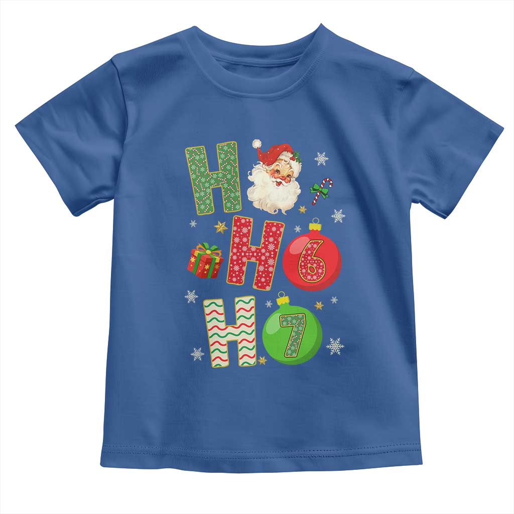 Funny Christmas Santa Ho Ho Ho 67 Toddler T Shirt Six Seven Meme 6 7 Xmas Bauble TS11 Royal Blue Print Your Wear
