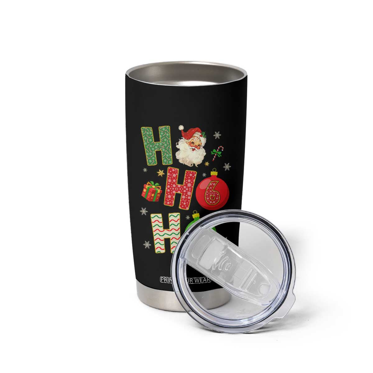 Funny Christmas Santa Ho Ho Ho 67 Tumbler Cup Six Seven Meme 6 7 Xmas Bauble TS11 Print Your Wear