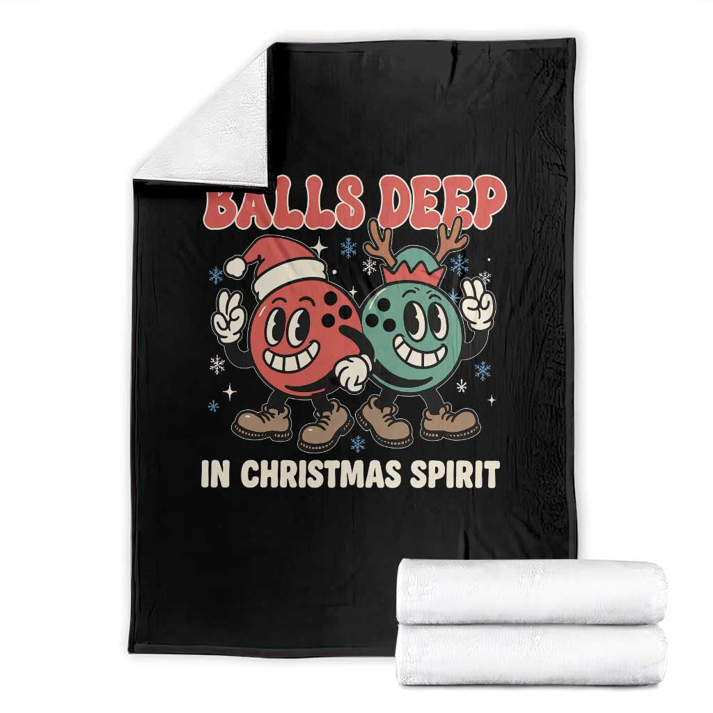 Funny Christmas Bowling Throw Blanket Balls Deep In Christmas Spirit TS11 Black Print Your Wear