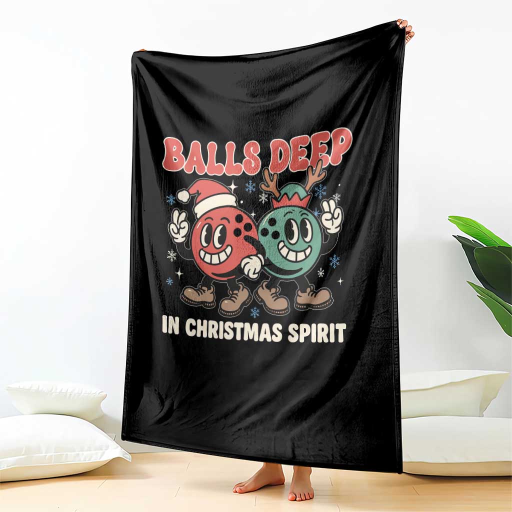 Funny Christmas Bowling Throw Blanket Balls Deep In Christmas Spirit TS11 Print Your Wear