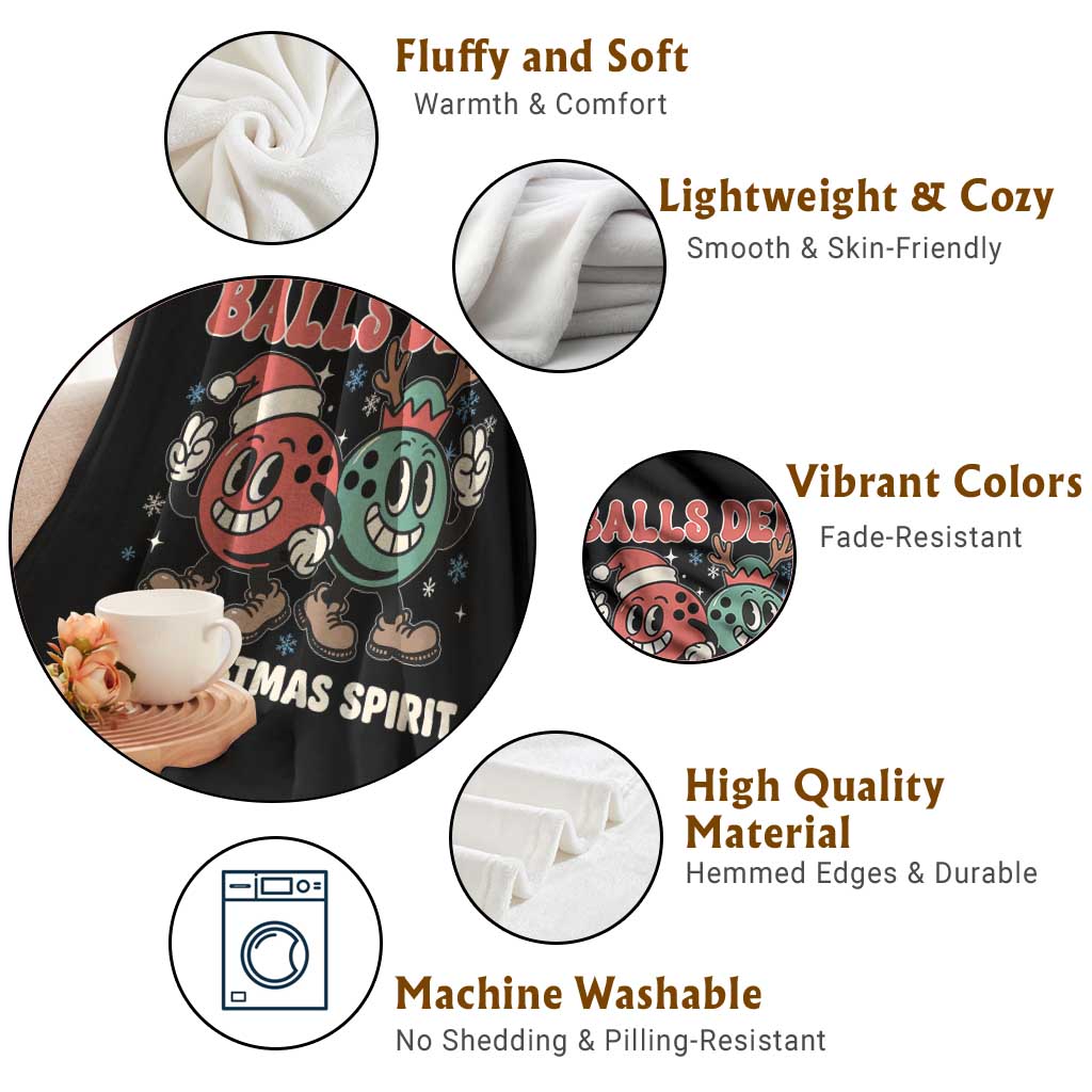 Funny Christmas Bowling Throw Blanket Balls Deep In Christmas Spirit TS11 Print Your Wear