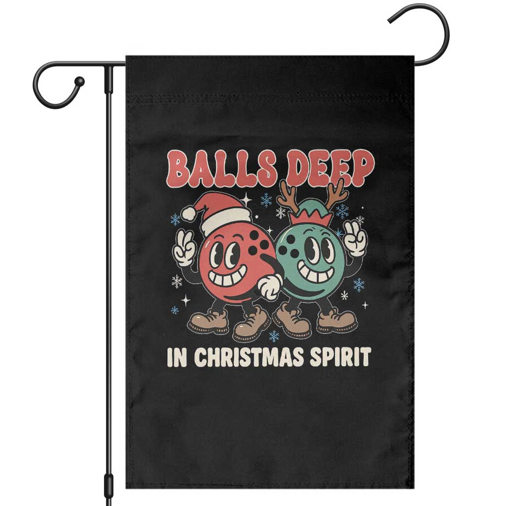 Funny Christmas Bowling Garden Flag Balls Deep In Christmas Spirit TS11 Black Print Your Wear