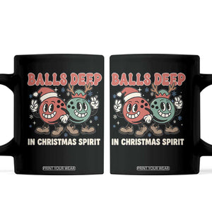 Funny Christmas Bowling Coffee Mug Balls Deep In Christmas Spirit - Print Your Wear