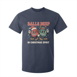Funny Christmas Bowling T Shirt For Kid Balls Deep In Christmas Spirit TS11 Navy Print Your Wear