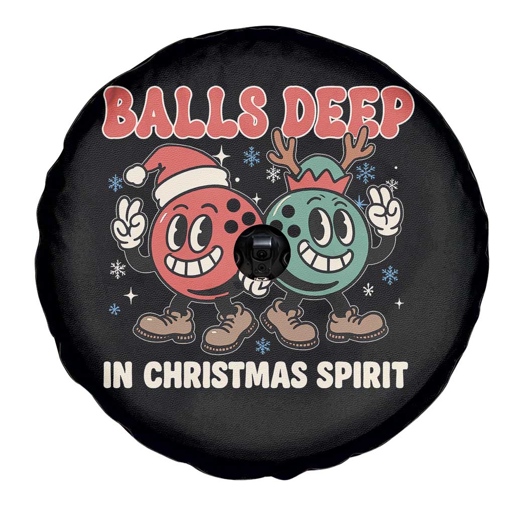 Funny Christmas Bowling Spare Tire Cover Balls Deep In Christmas Spirit TS11 Print Your Wear