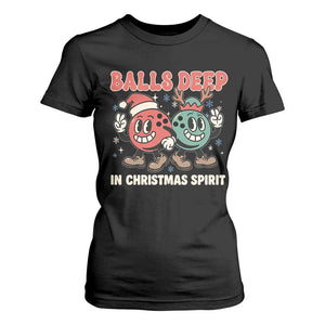 Funny Christmas Bowling T Shirt For Women Balls Deep In Christmas Spirit TS11 Black Print Your Wear