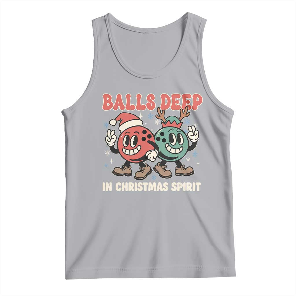 Funny Christmas Bowling Tank Top Balls Deep In Christmas Spirit TS11 Athletic Heather Print Your Wear