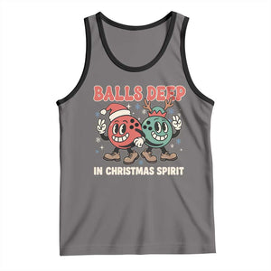 Funny Christmas Bowling Tank Top Balls Deep In Christmas Spirit TS11 Deep Heather Black Print Your Wear