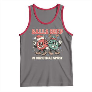 Funny Christmas Bowling Tank Top Balls Deep In Christmas Spirit TS11 Deep Heather Red Print Your Wear