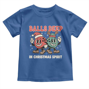 Funny Christmas Bowling Toddler T Shirt Balls Deep In Christmas Spirit TS11 Royal Blue Print Your Wear