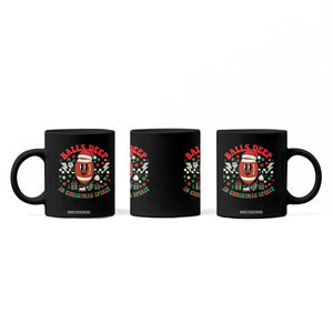 Funny Xmas American Football Coffee Mug Balls Deep In Christmas Spirit Game Day TS11 Print Your Wear