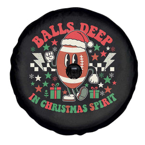 Funny Xmas American Football Spare Tire Cover Balls Deep In Christmas Spirit Game Day - Print Your Wear