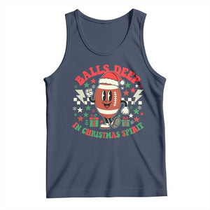 Funny Xmas American Football Tank Top Balls Deep In Christmas Spirit Game Day - Print Your Wear