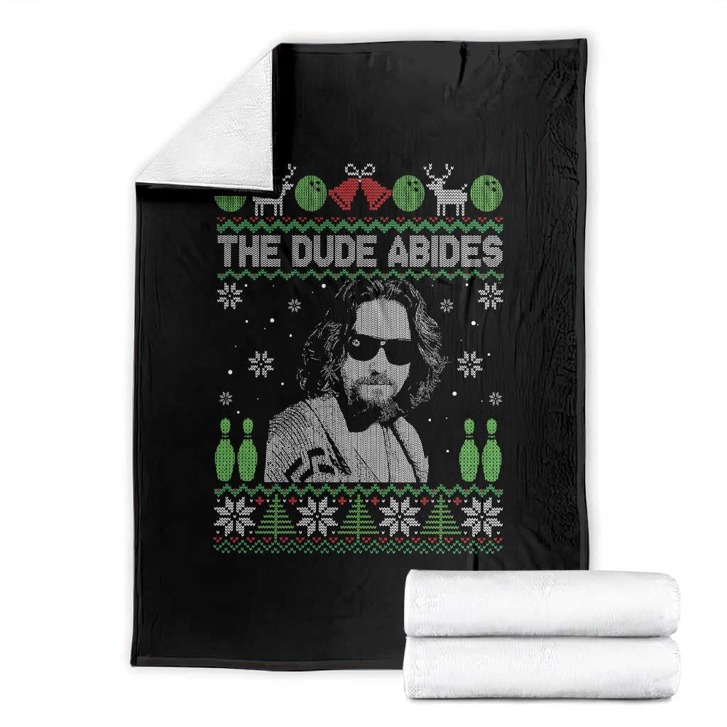 The Dude Abides Christmas Bowling Throw Blanket Funny Bowling Movie TS11 Black Print Your Wear