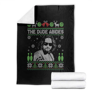 The Dude Abides Christmas Bowling Throw Blanket Funny Bowling Movie TS11 Black Print Your Wear