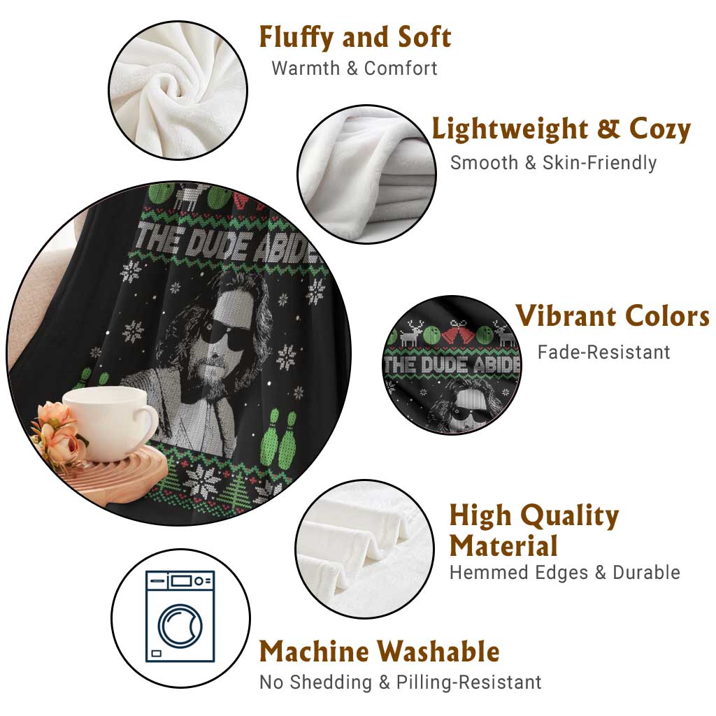 The Dude Abides Christmas Bowling Throw Blanket Funny Bowling Movie TS11 Print Your Wear