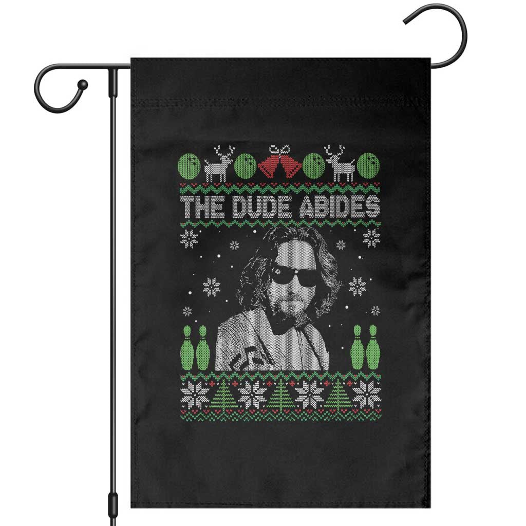 The Dude Abides Christmas Bowling Garden Flag Funny Bowling Movie TS11 Black Print Your Wear