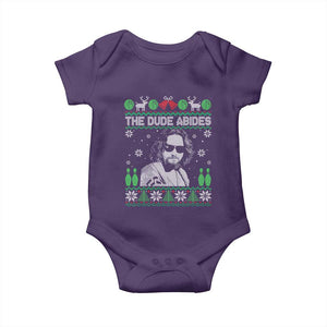 The Dude Abides Christmas Bowling Baby Onesie Funny Bowling Movie TS11 Purple Print Your Wear