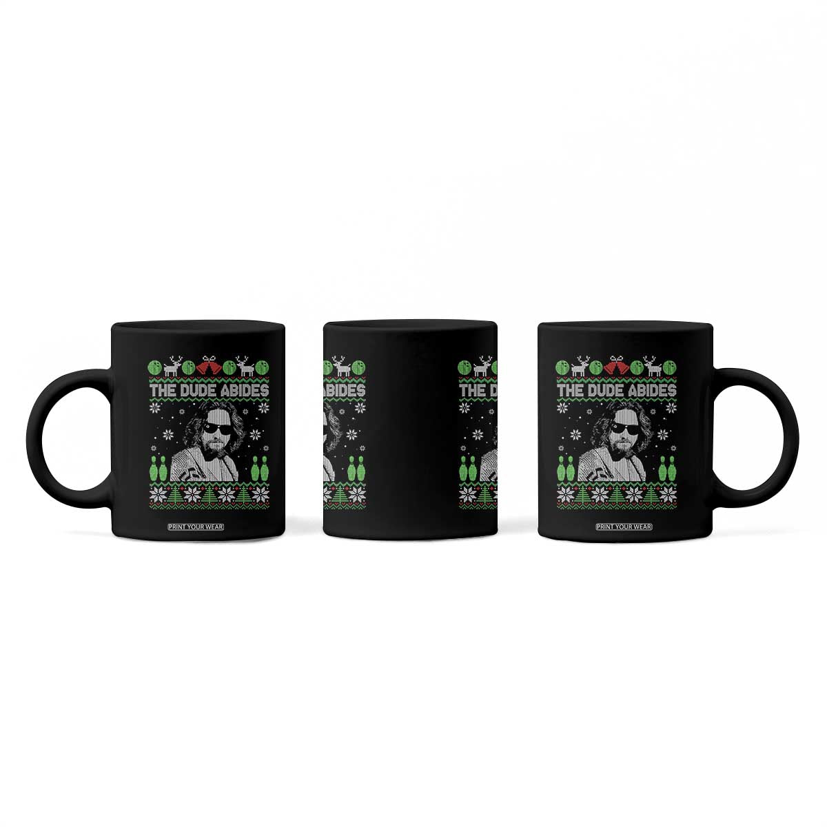The Dude Abides Christmas Bowling Coffee Mug Funny Bowling Movie TS11 Print Your Wear