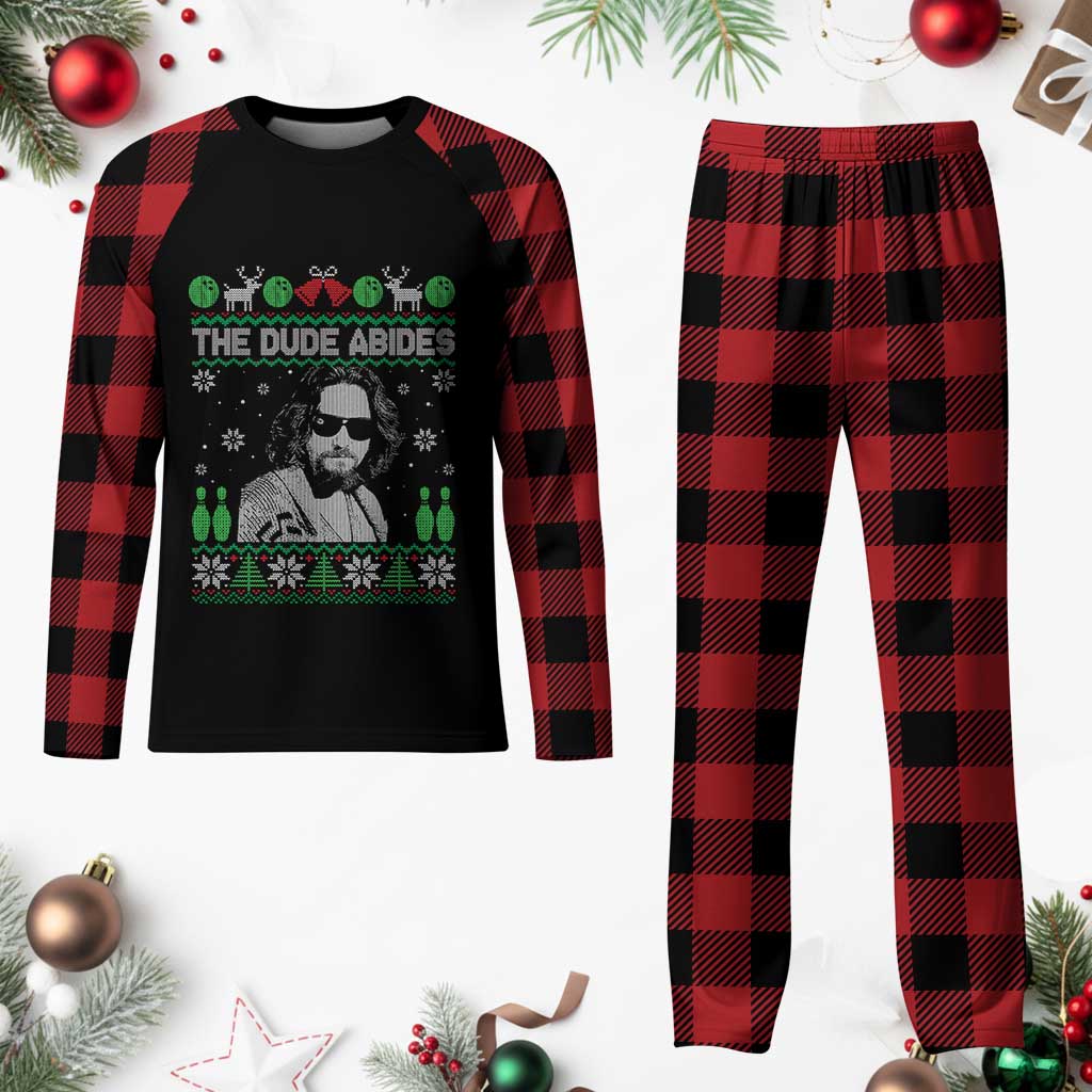 The Dude Abides Christmas Bowling Plaid Pajama Set Funny Bowling Movie TS11 Buffalo Plaid Print Your Wear