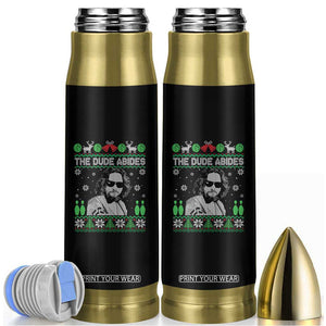 The Dude Abides Christmas Bowling Bullet Tumbler Funny Bowling Movie TS11 Black Print Your Wear