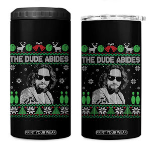 The Dude Abides Christmas Bowling 4 in 1 Can Cooler Tumbler Funny Bowling Movie - Print Your Wear