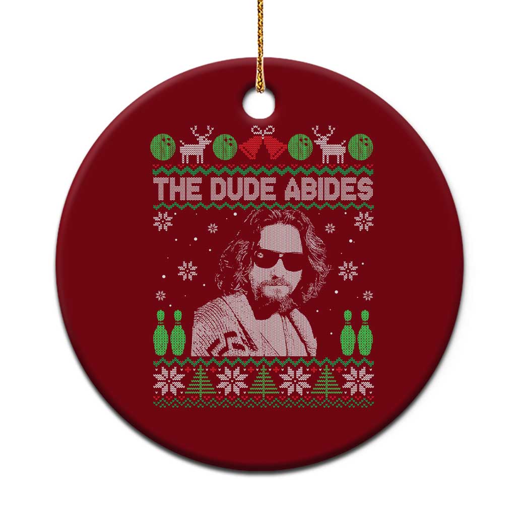 The Dude Abides Christmas Bowling Ceramic Ornament Funny Bowling Movie TS11 1pc Red Print Your Wear