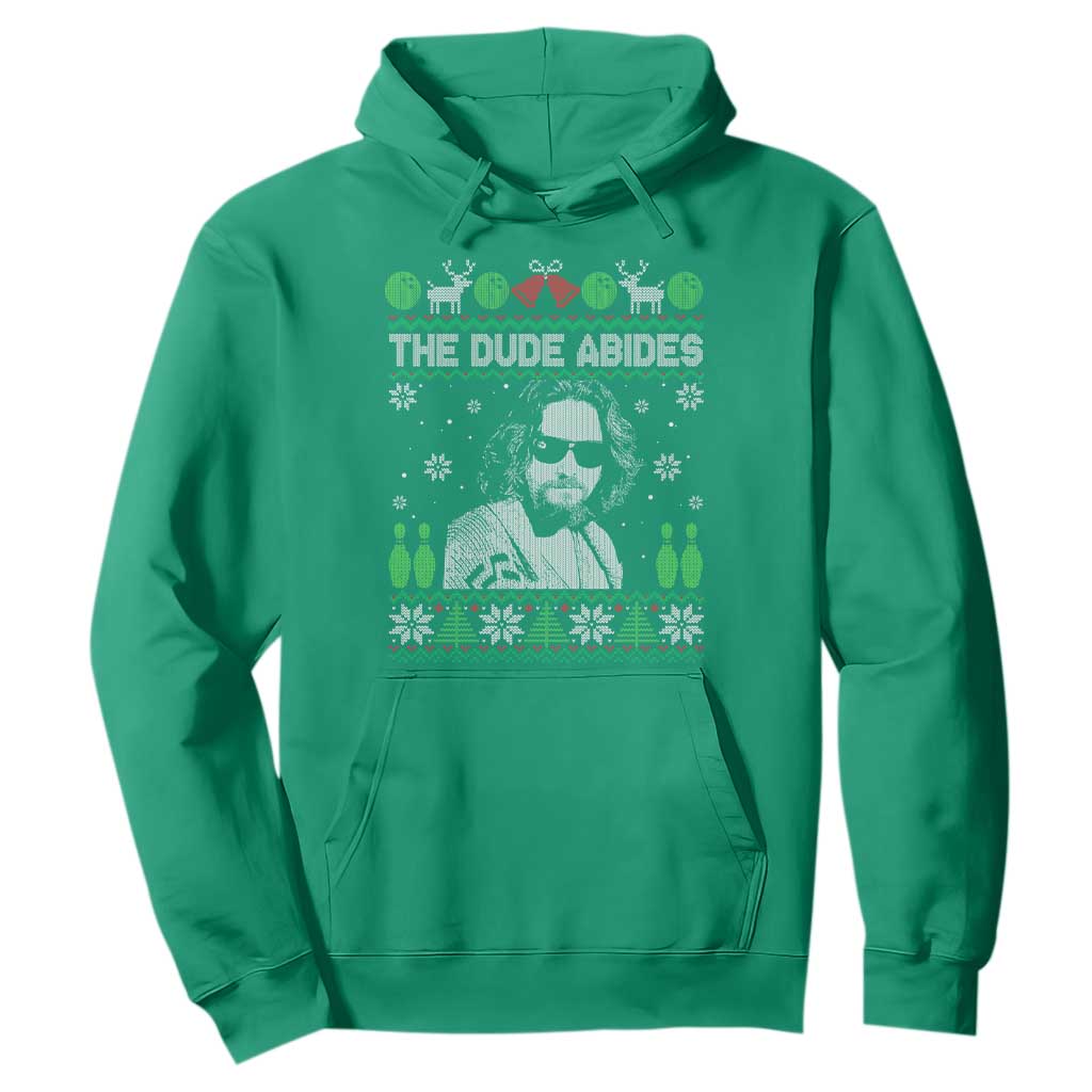 The Dude Abides Christmas Bowling Hoodie Funny Bowling Movie TS11 Irish Green Print Your Wear