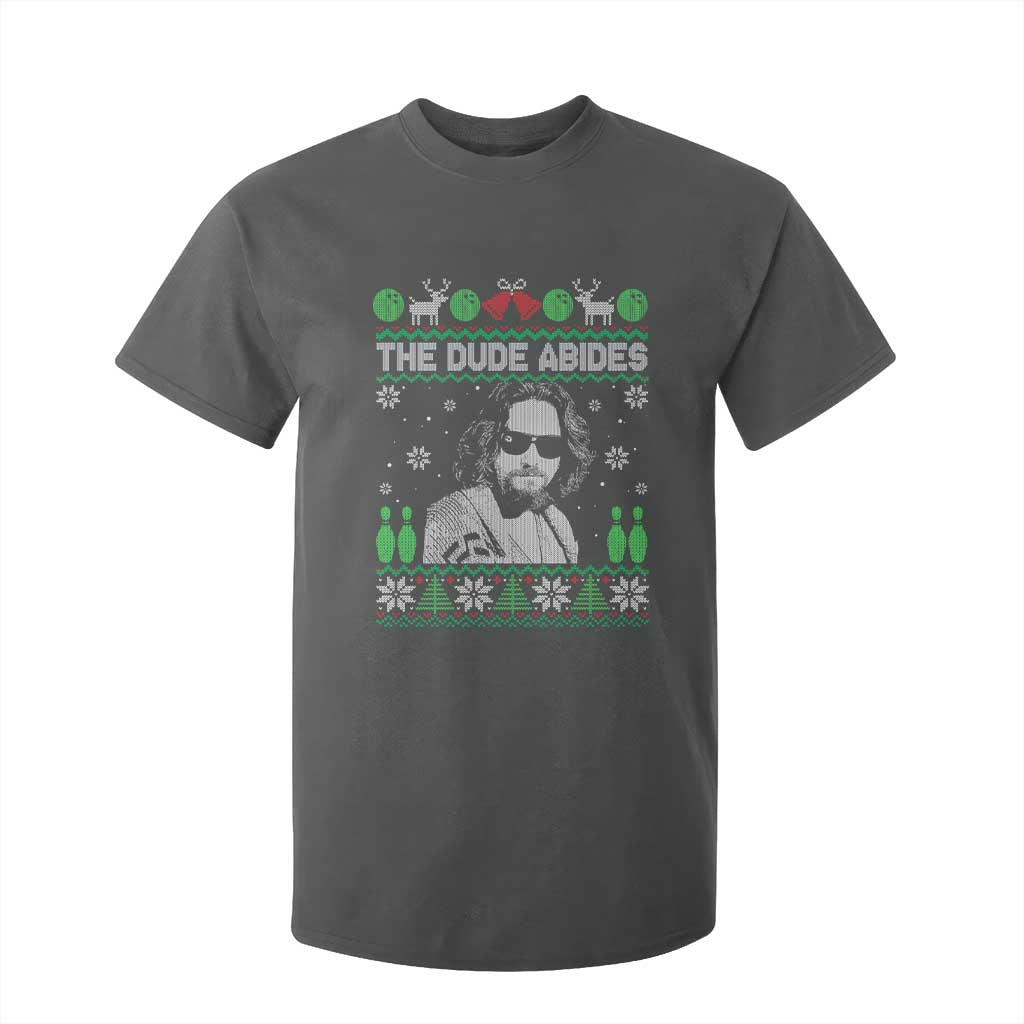 The Dude Abides Christmas Bowling T Shirt For Kid Funny Bowling Movie TS11 Dark Heather Print Your Wear