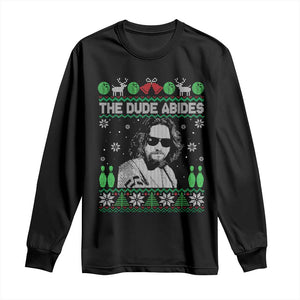 The Dude Abides Christmas Bowling Long Sleeve Shirt Funny Bowling Movie TS11 Black Print Your Wear