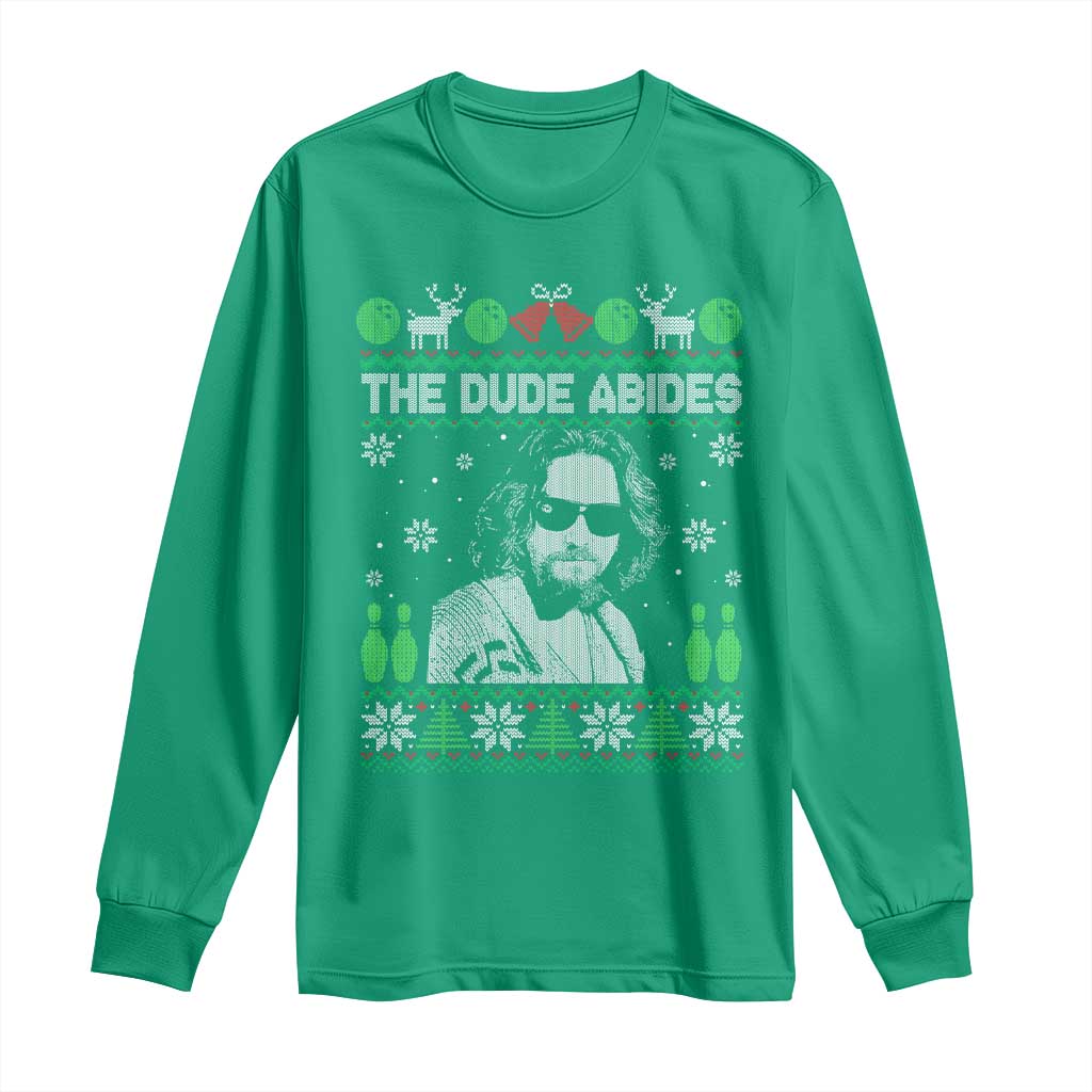 The Dude Abides Christmas Bowling Long Sleeve Shirt Funny Bowling Movie TS11 Irish Green Print Your Wear