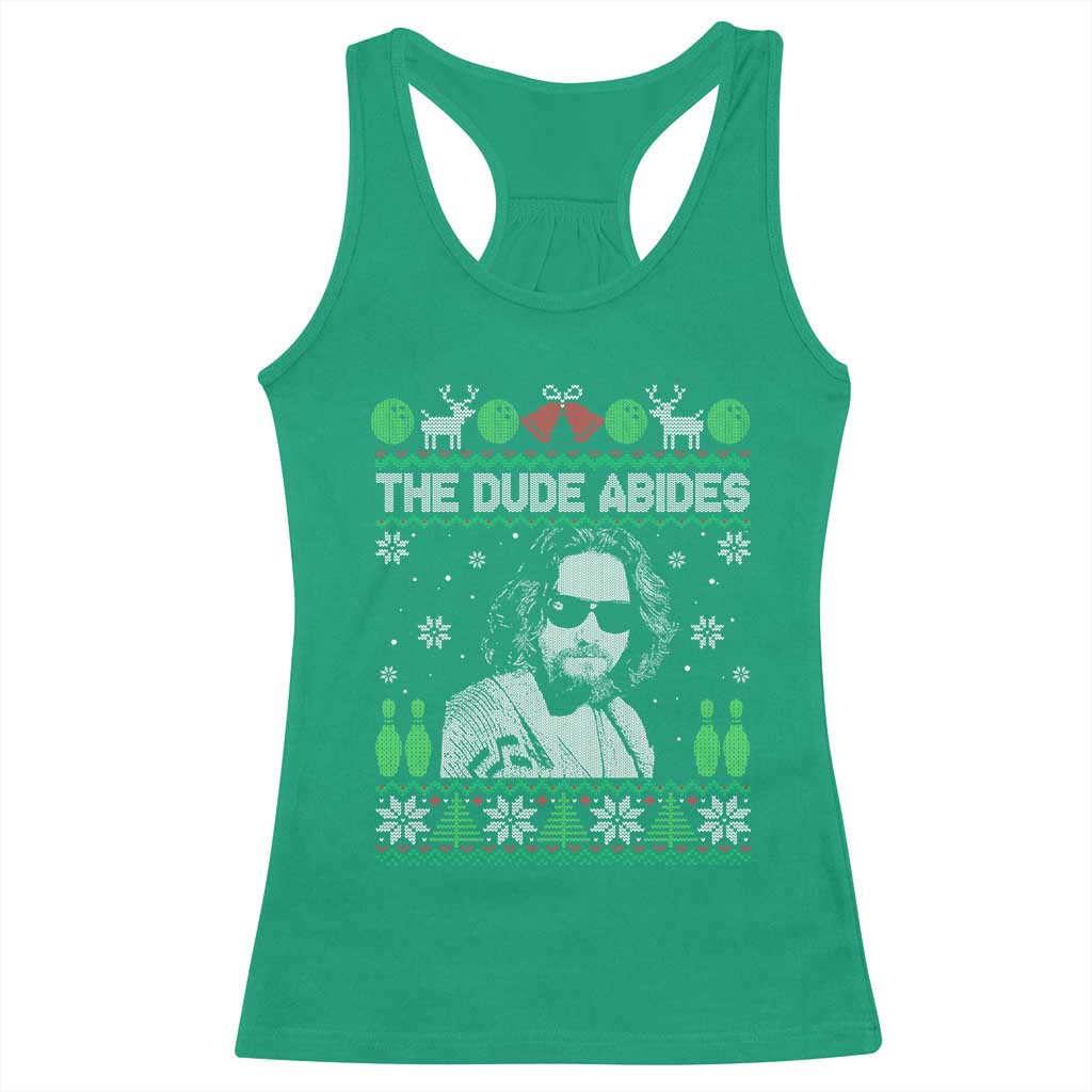 The Dude Abides Christmas Bowling Racerback Tank Top Funny Bowling Movie TS11 Irish Green Print Your Wear