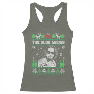 The Dude Abides Christmas Bowling Racerback Tank Top Funny Bowling Movie TS11 Military Green Print Your Wear