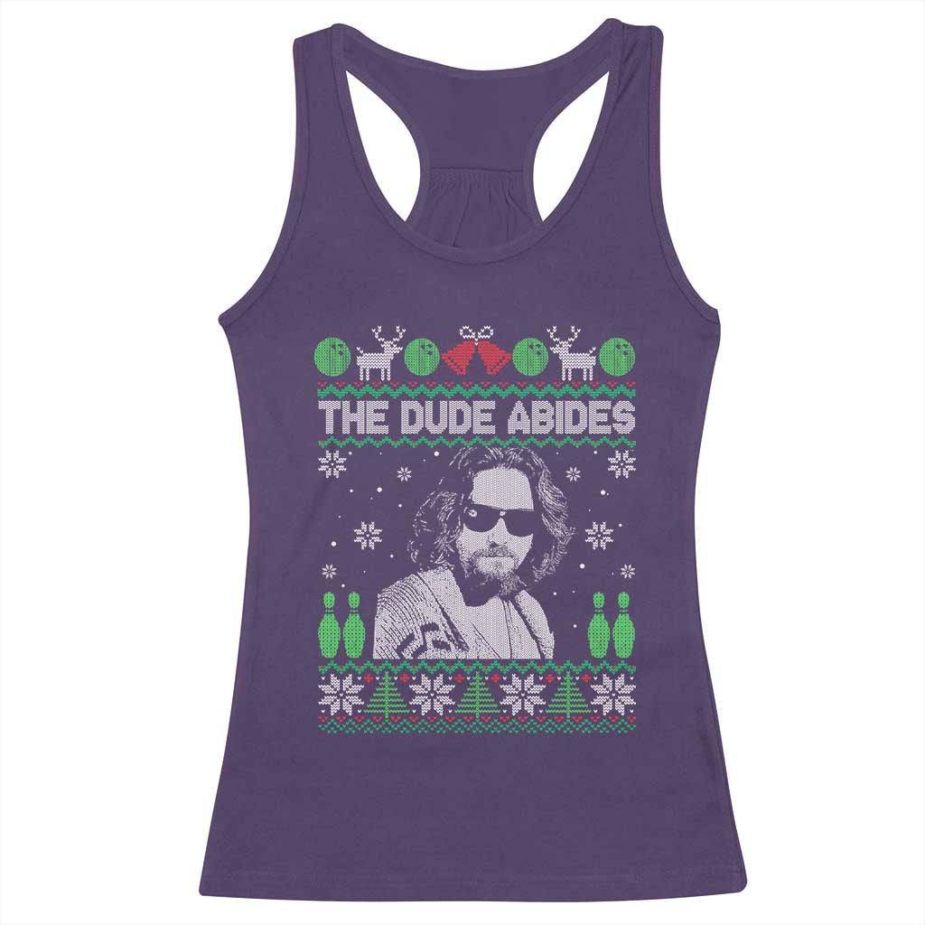 The Dude Abides Christmas Bowling Racerback Tank Top Funny Bowling Movie TS11 Purple Print Your Wear