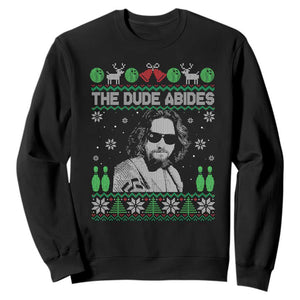 The Dude Abides Christmas Bowling Sweatshirt Funny Bowling Movie TS11 Black Print Your Wear