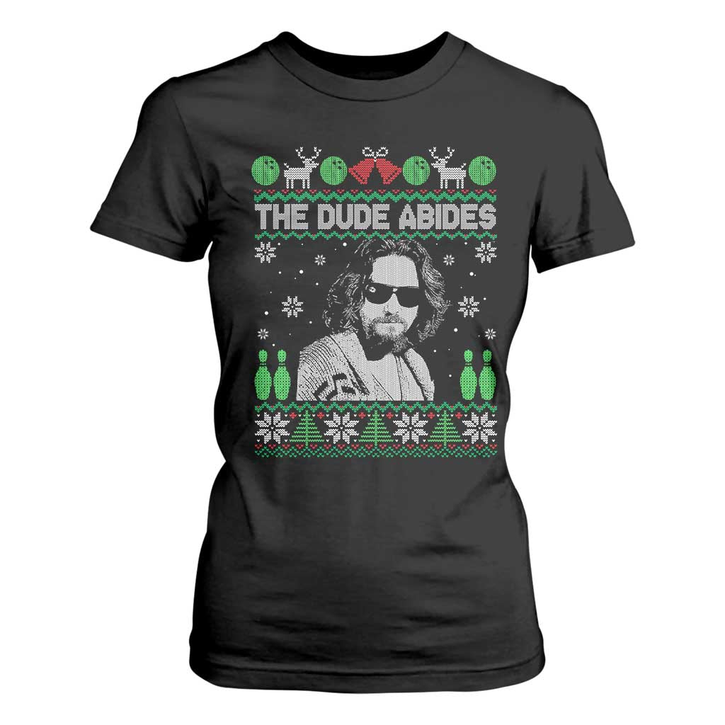 The Dude Abides Christmas Bowling T Shirt For Women Funny Bowling Movie TS11 Black Print Your Wear