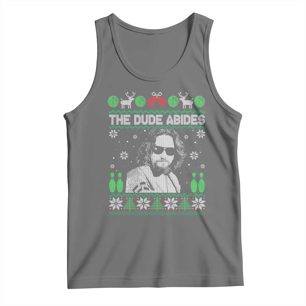 The Dude Abides Christmas Bowling Tank Top Funny Bowling Movie TS11 Black Heather Print Your Wear