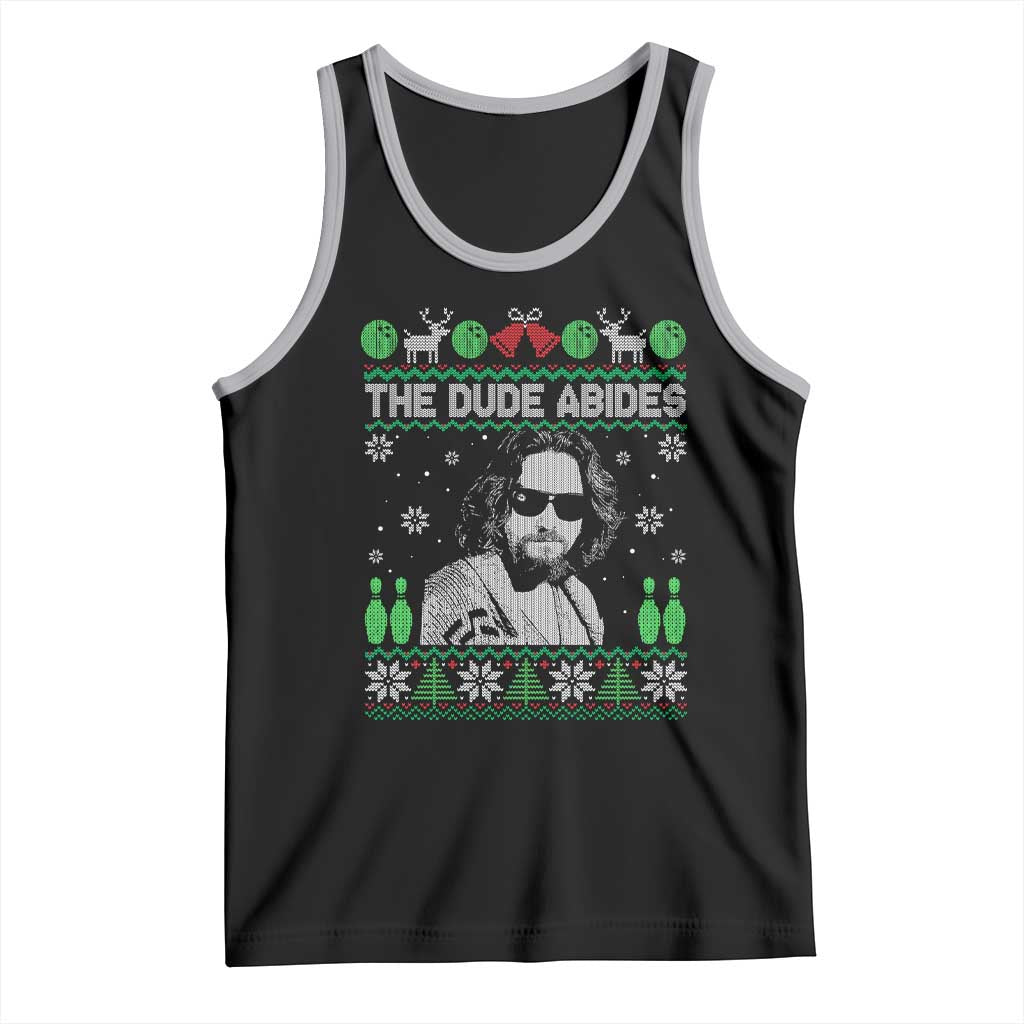 The Dude Abides Christmas Bowling Tank Top Funny Bowling Movie TS11 Black Athletic Heather Print Your Wear