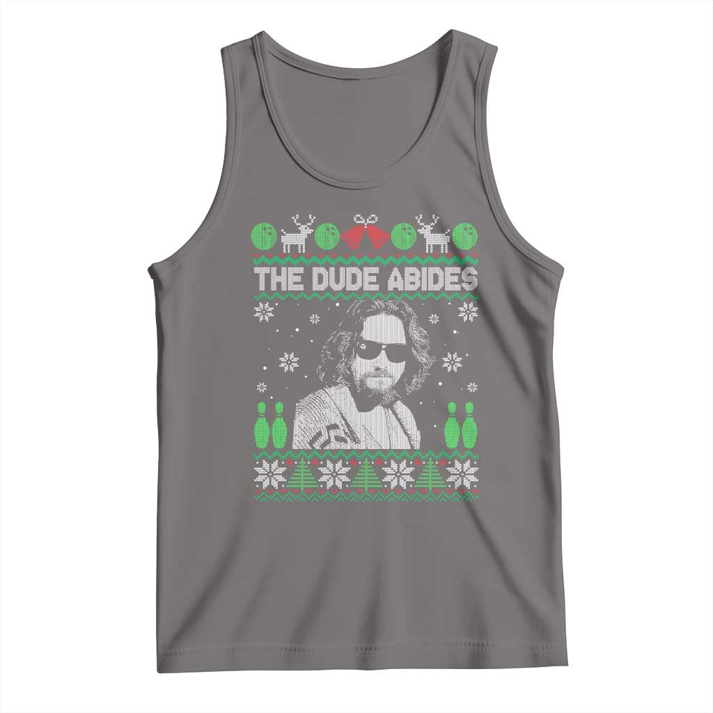 The Dude Abides Christmas Bowling Tank Top Funny Bowling Movie TS11 Deep Heather Print Your Wear
