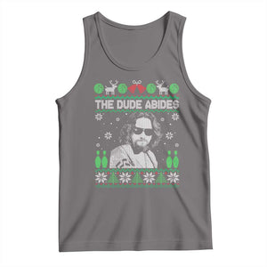 The Dude Abides Christmas Bowling Tank Top Funny Bowling Movie TS11 Deep Heather Print Your Wear