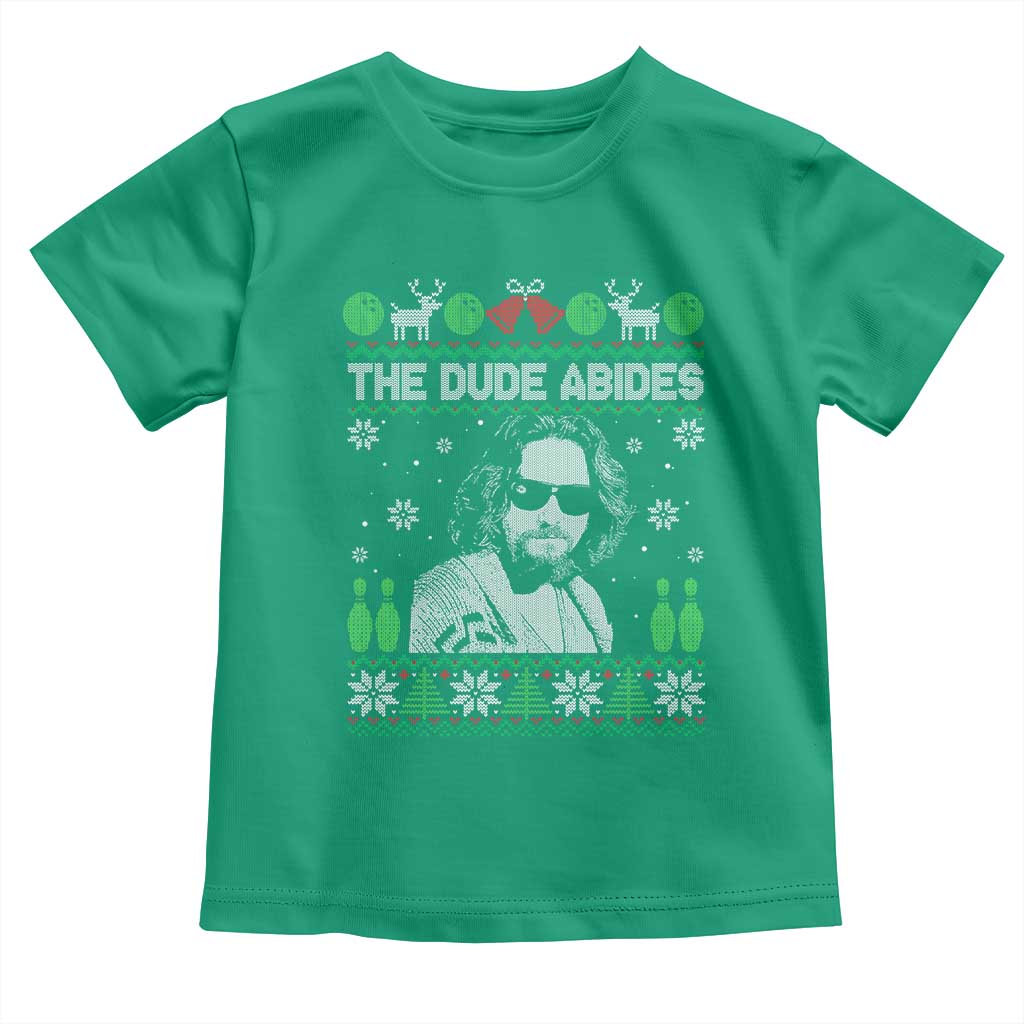 The Dude Abides Christmas Bowling Toddler T Shirt Funny Bowling Movie TS11 Irish Green Print Your Wear